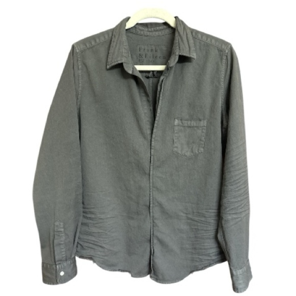 Frank & Eileen Barry Black Button Down Shirt Women’s Quiet Luxury Large